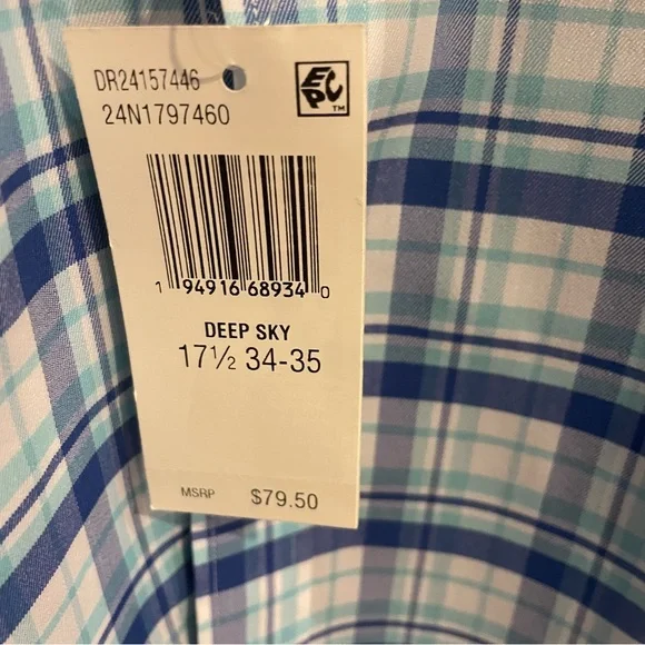 Long Sleeve Button Up Sz 17 1/2 34-35 Shirts